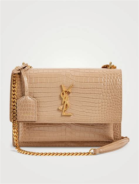 ysl croc embossed sunset bag